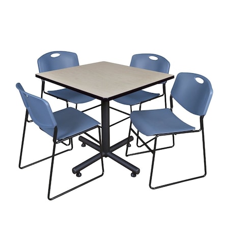 Kobe Kobe Square Table & Chair Set, Wood, Metal, Polypropylene Top TKB3636PL44BE
